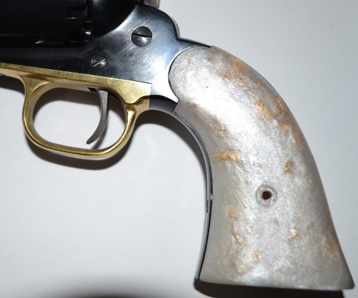 Pietta 1858 pistol grips large frame pearl with gold leaf plastic