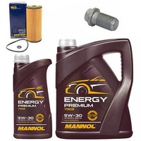 MotoröL Filter Set Mannol 5W-30 Api Sn 6 Liter + Schraube FüR Mercedes A-Klasse
