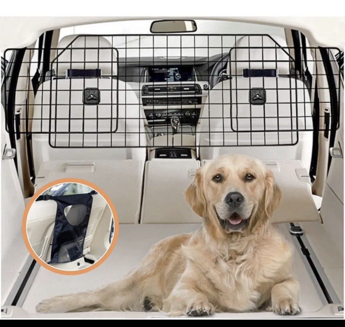 COLETA Dog Car Barrier for Suvs Vehicles Adjustable Large Pet Barrier  with B