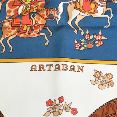 Foulard Hermès 1973 100% Soie Artaban Par Pierre Peron 90x90 Cm - Occasion Bon état