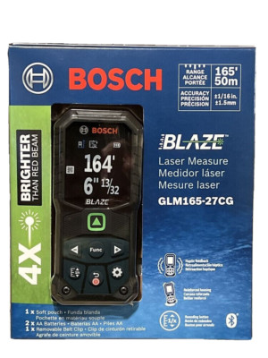 BOSCH Blaze Green 4X 165 Ft Laser Measure Length Dimension Distance Area Volume