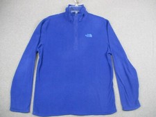 The North Face Polartec Sweater Mens Medium Blue Glacier 1/4 Zip Fleece Jacket