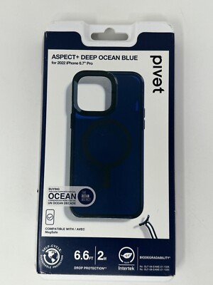 NEW Pivet 2022 iPhone 14 Pro 6.7'' Aspect+ Case with MagSafe - Deep Ocean Blue