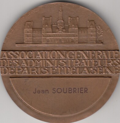 Médaille En Bronze Française Vintage XXème Siècle - 2kg - Rare Avec Signature