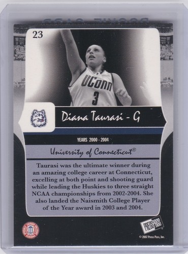 DIANA TAURASI ROOKIE CARD WNBA Basketball UCONN HUSKIES Phoenix Mercury RC! - Picture 2 of 2