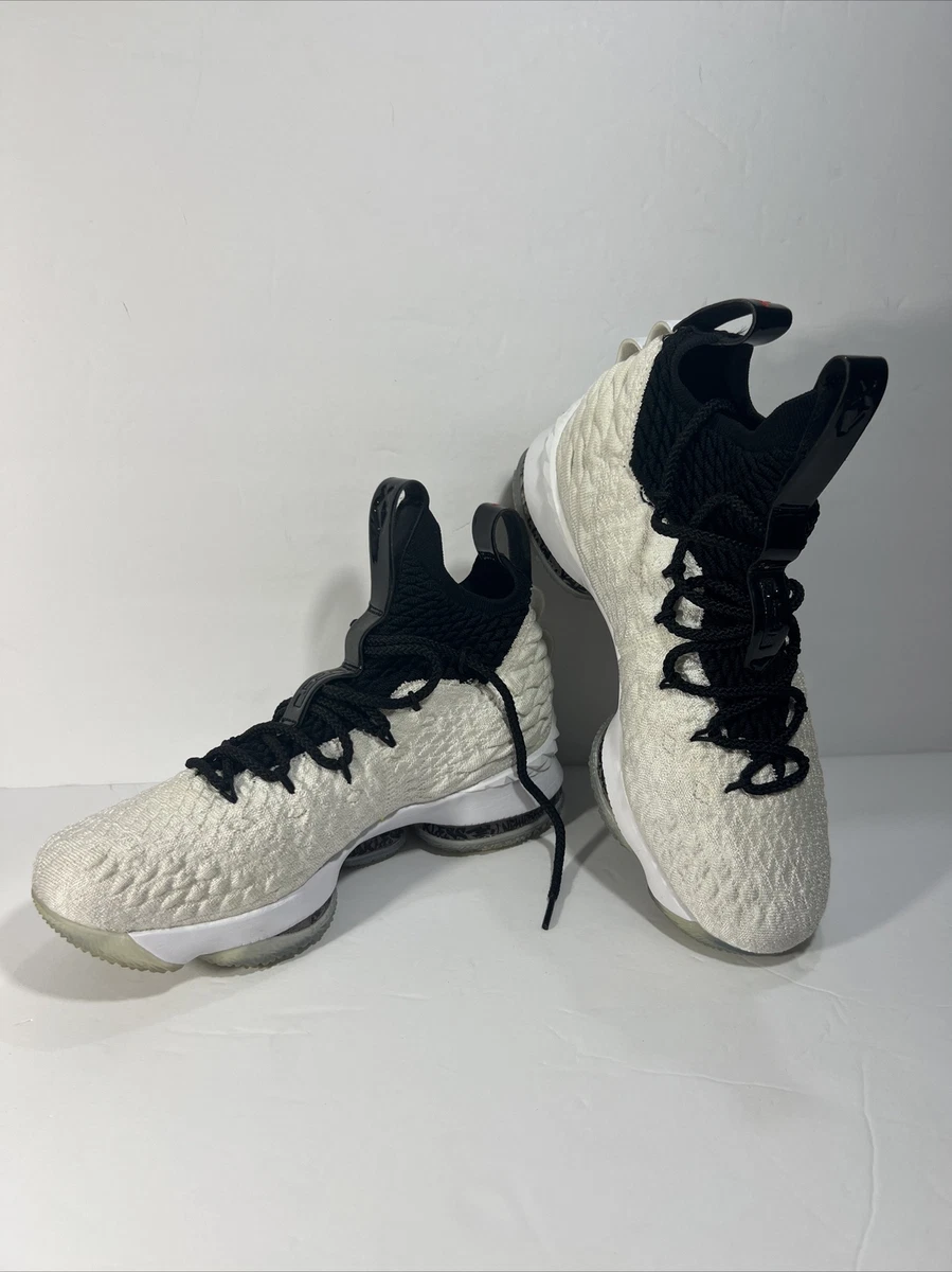 Nike Lebron XV 15 Graffiti Mens Sz 7Y Boys Off White Black AQ6176 100