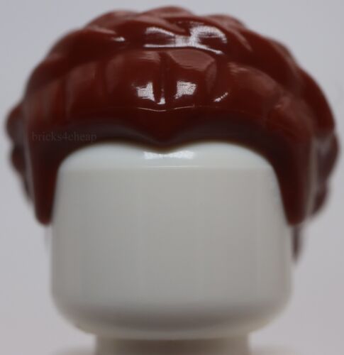 Lego Reddish Brown Minifig Hair Female Short Braided on Sides Hole on Top - Picture 1 of 3
