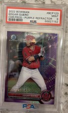 2022 Bowman Chrome 1st Edgar Quero Purple Refractor /250 #BCP-123 PSA 9 📈🔥⬆️