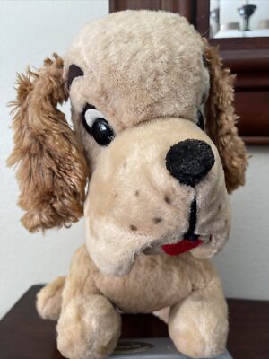 Vtg Midcentury Stuffed Animal Plush Dog Toy Master 1960s Cocker Spaniel  Hound