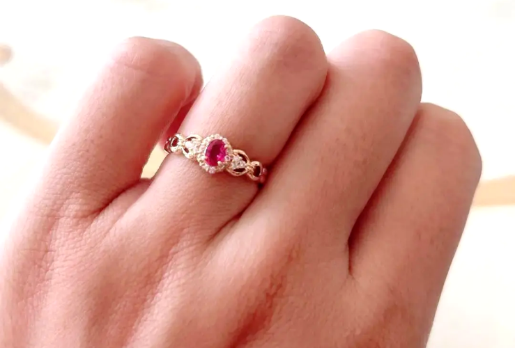 ruby ring K18 diamond | eBay
