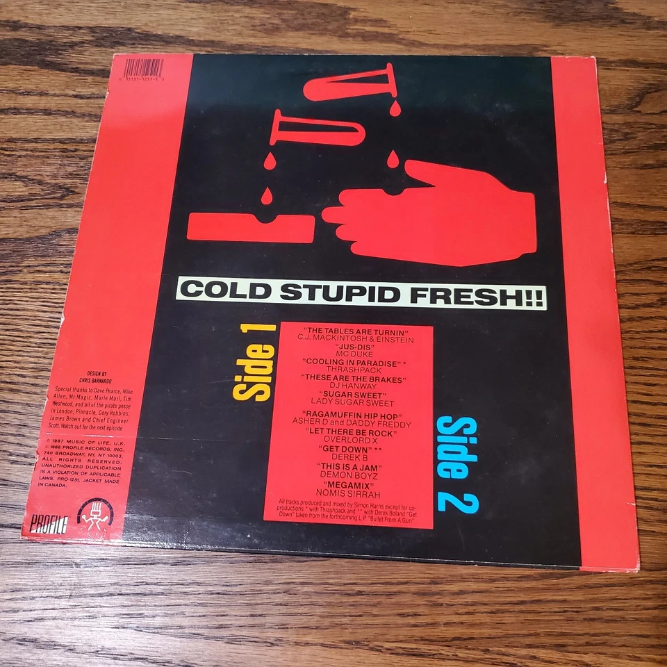 1988 - VARIOUS - HARD AS HELL LP - PROFILE RECORDS ASHER D DADDY FREDDY DEREK B - Image 2 of 4