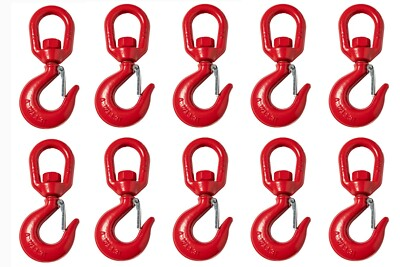 #ad 10 Pack Swivel Eye Hook G70 w Latch 5 8quot; Alloy Steel 3 Ton Hoist Lifting Rigging $109.99