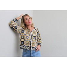 1990's Vintage the Peruvian Connection Hand Crochet Cardigan  Women's XS SM MD