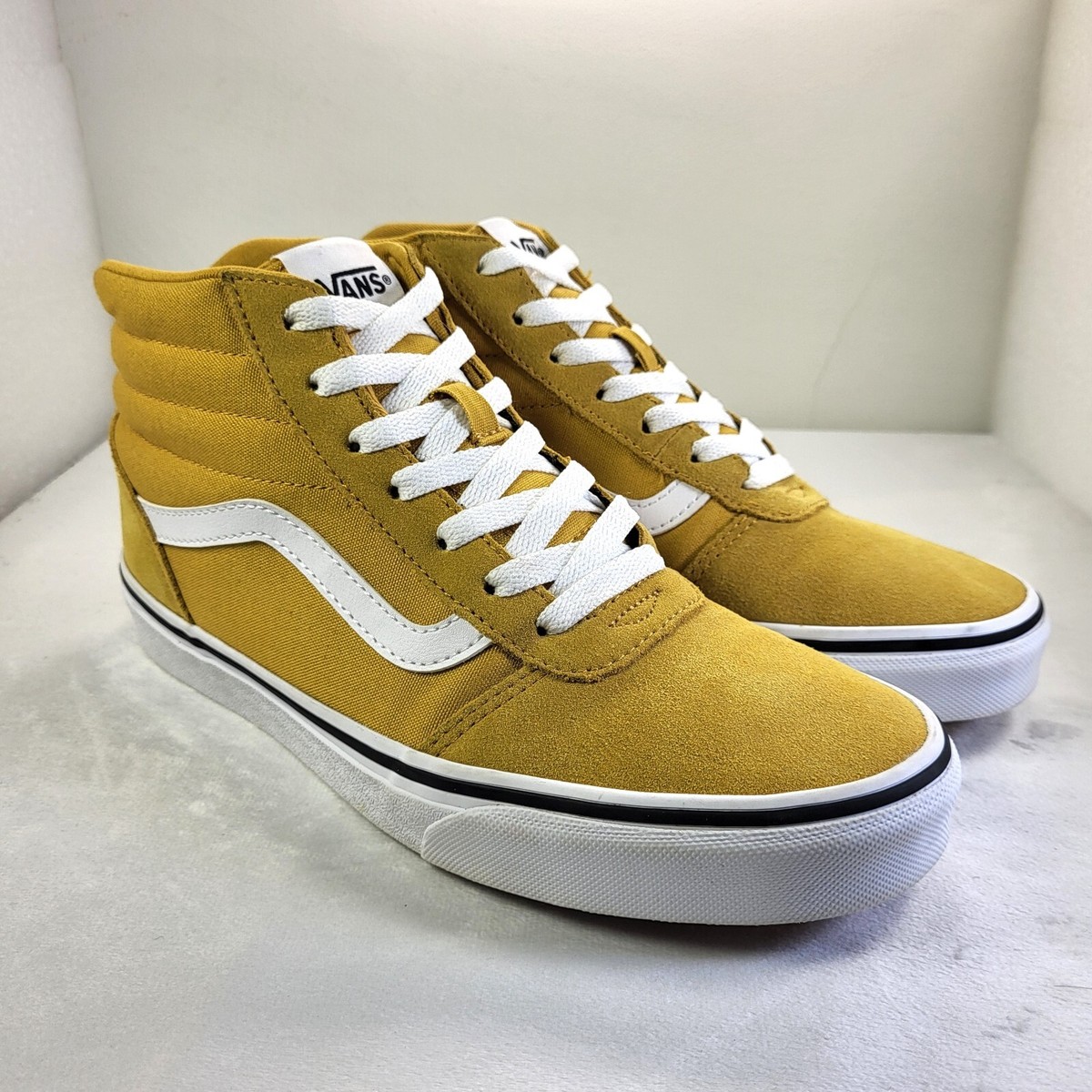 VANS SK8 Hi Womens Hi Top Trainers Suede/Fabric Golden Yellow (X77)