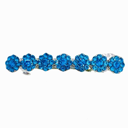USA Glam Simple Flower Barrette Hair Clip Hairpin Rhinestone Crystal 36 Colors - Picture 31 of 40