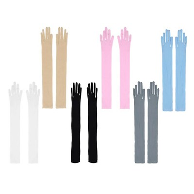 Unisex Mesh See Through Sheer Opera Gloves Full Finger Wedding Lingerie