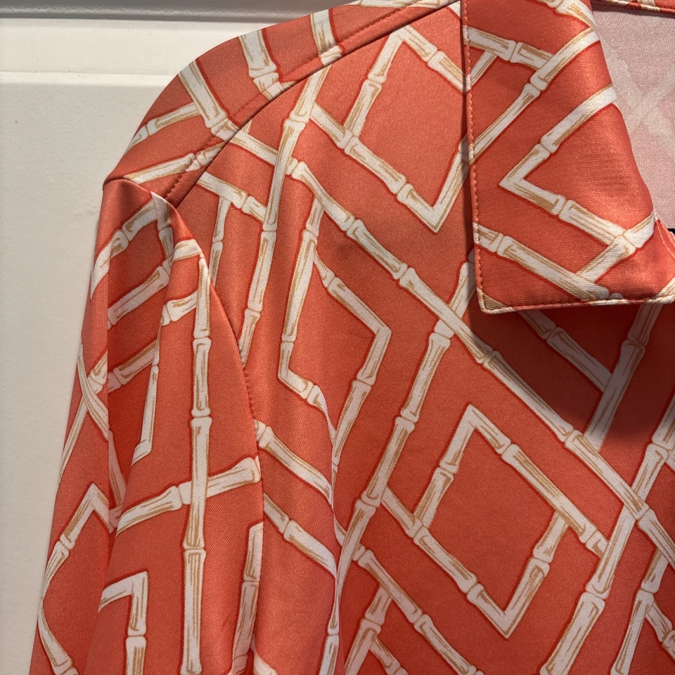 Pullover de golf San Soleil 1/4 cremallera UPF 50 refrescante talla grande rosa melocotón camisa top Foto 3 de 4