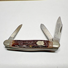 3 Bladed Camillus 165 Sword Logo Razor Edged Made in USA Knife