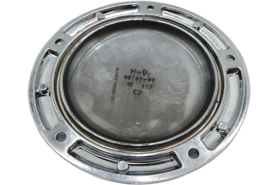 60766-06 OEM NTO 2007-2015 HARLEY-DAVIDSON SOFTAIL DYNA TOURING CHROME DERBY COV - Image 3 of 3