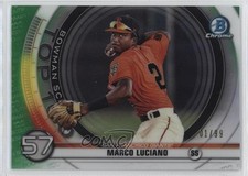 2020 Bowman Scouts Top 100 Chrome Green Refractor 1/99 Marco Luciano #BTP-57 v3i
