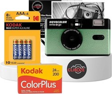 35mm Film Camera Bundle Includes Green Swiss+Go Novocolor Analogue Film Camera w