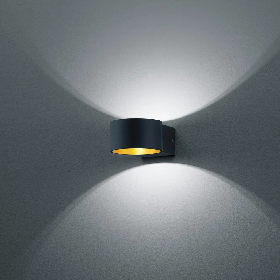 Trio LED Wandleuchte Lacapo Schwarz matt & Gold 4,5W warmweiß 3000K Up & Down - Bild 3 von 4