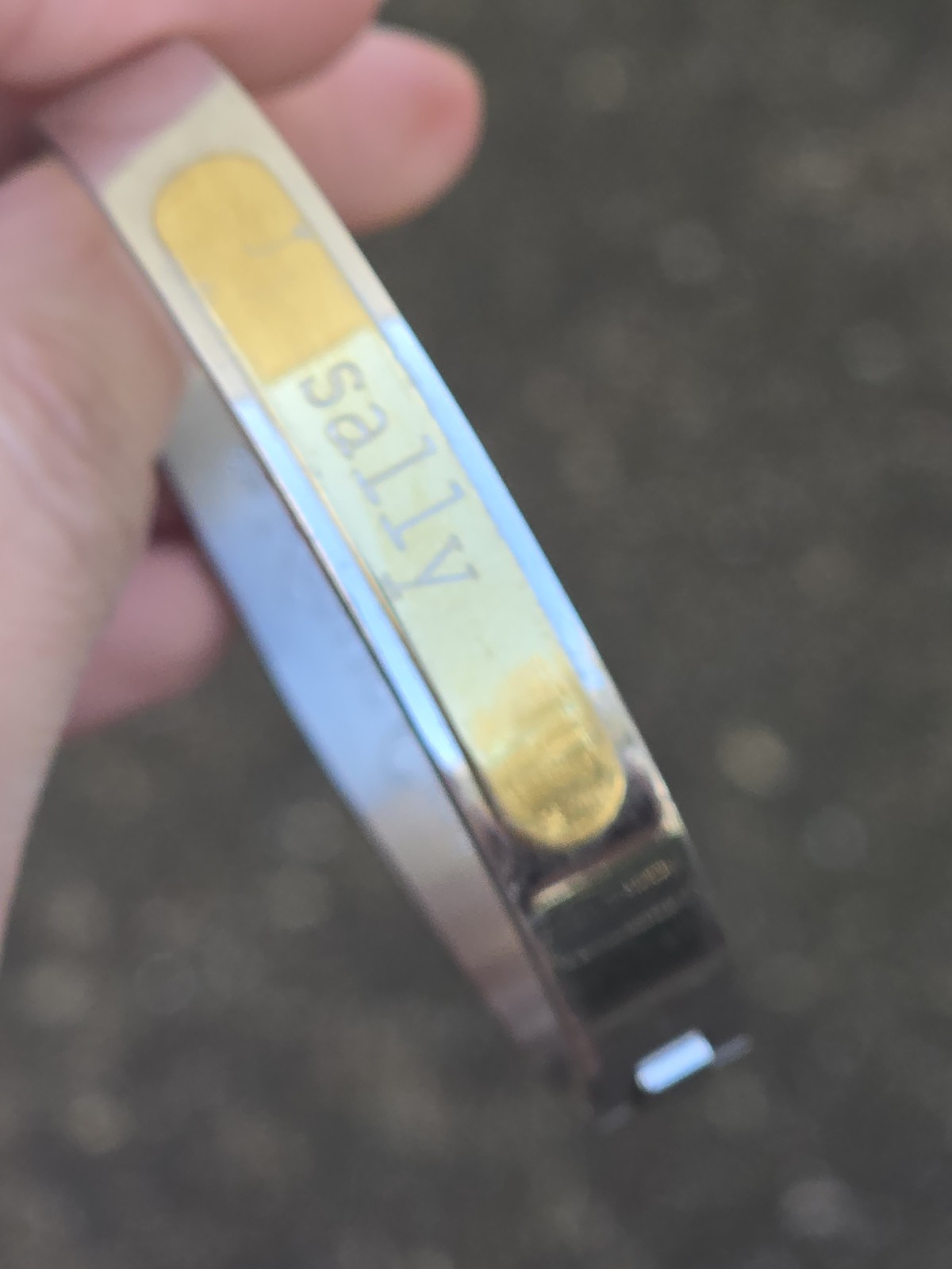 Rustic Cuff Sally Personalized Two Tone Silver Go… - image 4