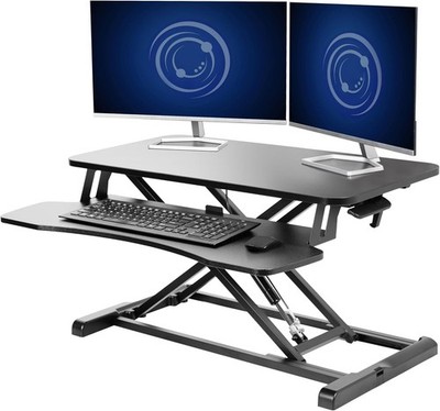 32 inch Desk Converter K Series Height Adjustable Sit to Stand Riser Dual