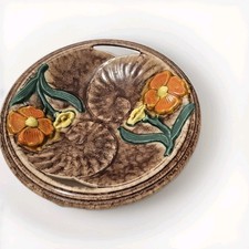 Hochwertige Große Keramik Schale Zell Harmersbach 28 cm Blumen Relief Vintage 