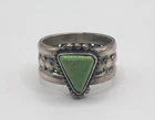 VTG Navajo Alice Platero .925 Sterling Silver Green Turquoise Gaspeite Ring Sz 6
