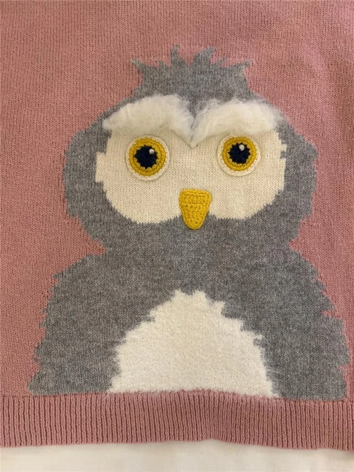 MINI PISO Niñas 11-12 Años Manga Larga Suéter Esponjoso Búho Rosa Gris Harry Potter Foto 2 de 4