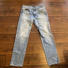Rare Levi's 502 Japan Selvedge Denim 33x34 Tapered Distressed Big E