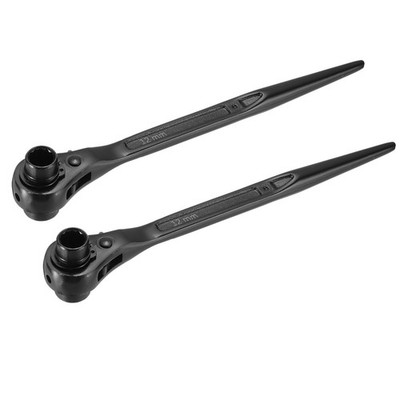 12x14mm 12-Point Scaffold Podger Ratchet Spanner Ratcheting Socket Wrench 2pcs