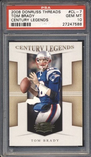 2008 Donruss Threads Football CENTURY LEGENDS Tom Brady PSA 10 PATRIOTS GEM MINT