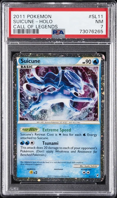 2011 POKEMON CALL OF LEGENDS #SL11 SUICUNE-HOLO PSA 7