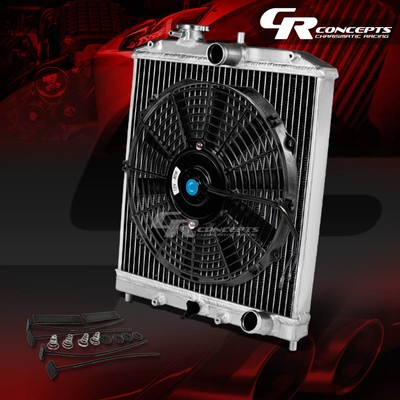 #ad ALUMINUM 2 ROW CORE HALF SIZE RADIATOR12quot; FAN FOR 92 00 CIVIC DEL SOL INTEGRA $65.99