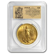 1910-D $20 St Gaudens Double Eagle BU PCGS (Prospector Label)