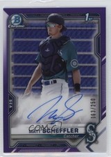 2021 Bowman Chrome Prospect Purple Refractor 63/250 Matt Scheffler Auto 0p10