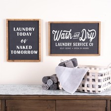 Wood Laundry Sentiment Sign 15"H