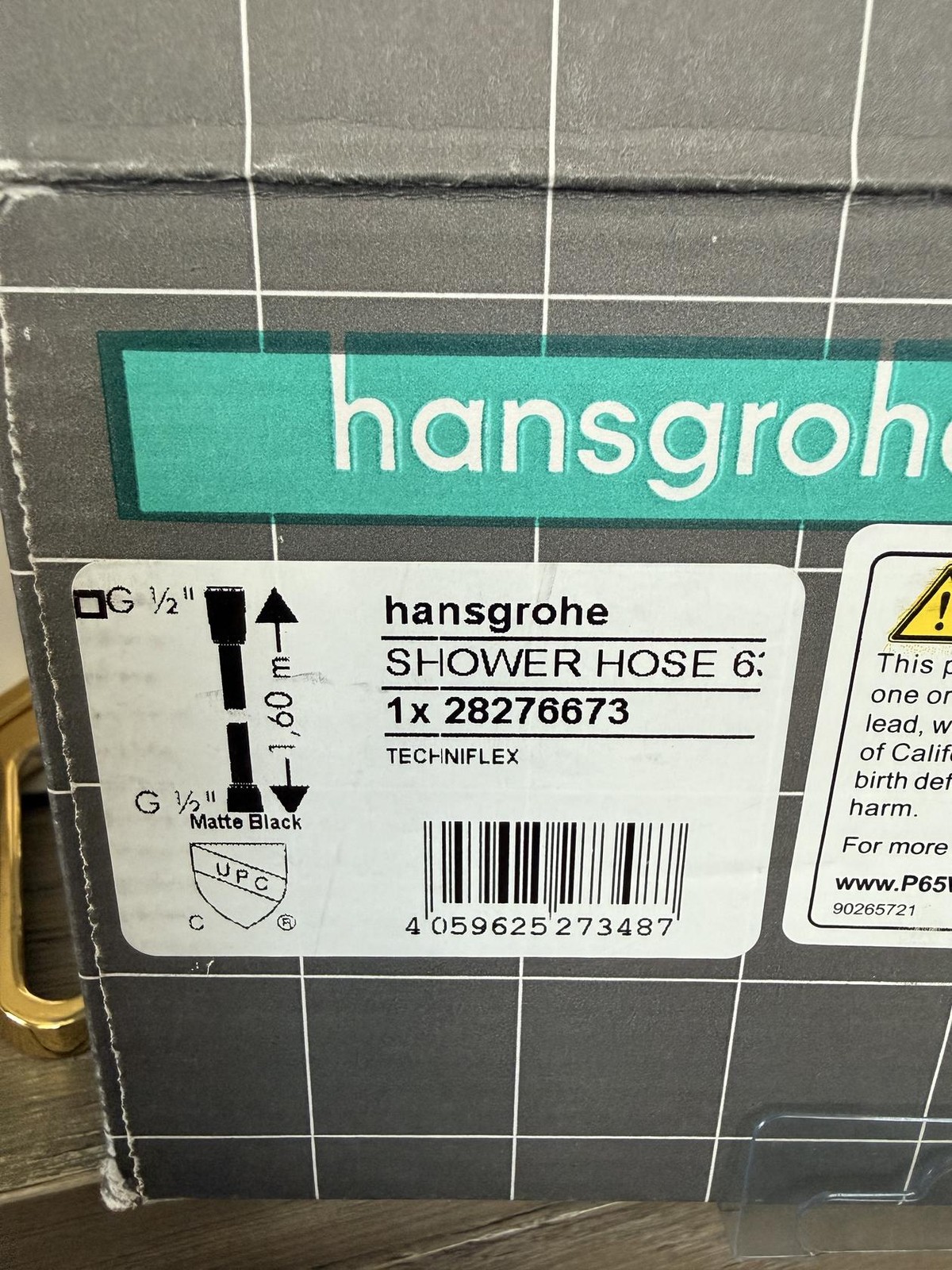 hansgrohe Techniflex Handheld Shower Hose 63"  Matte Black, 