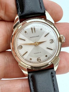 RARE 1950's HAMILTON DRESS GOLD FILLED CLEAN DIAL cal. 986 HAND WIND RUNS