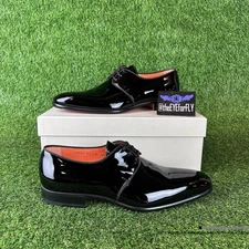 Santoni Isogram VERN01 Black Patent Leather Formal Derby Shoe Men’s Size 11 NEW