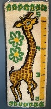 Wall Growth Chart Vintage Latch Hook Giraffe Hanging Kids Nursery Retro Complete