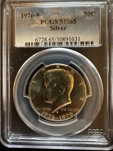 1976-S Silver Kennedy Half Dollar PCGS MS65 Bicentennial 50c Rare High Grade