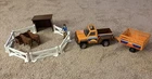 VTG 1979  Tonka Pickup/Trailer Farm Set W/ 2 Cows, Fencing, Figure, Trough