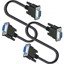 2 Pack 1.6 Ft DB9 9-Pin Serial Cable Male to Female Extension RS232 Straight
