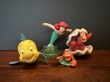 Disney Little Mermaid Figure Lot Applause Ariel Flounder Sebastian PVC Toy Spin