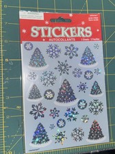 Amscan Christmas Scrapbooking Stickers - Trees  Snowflakes - New In Package