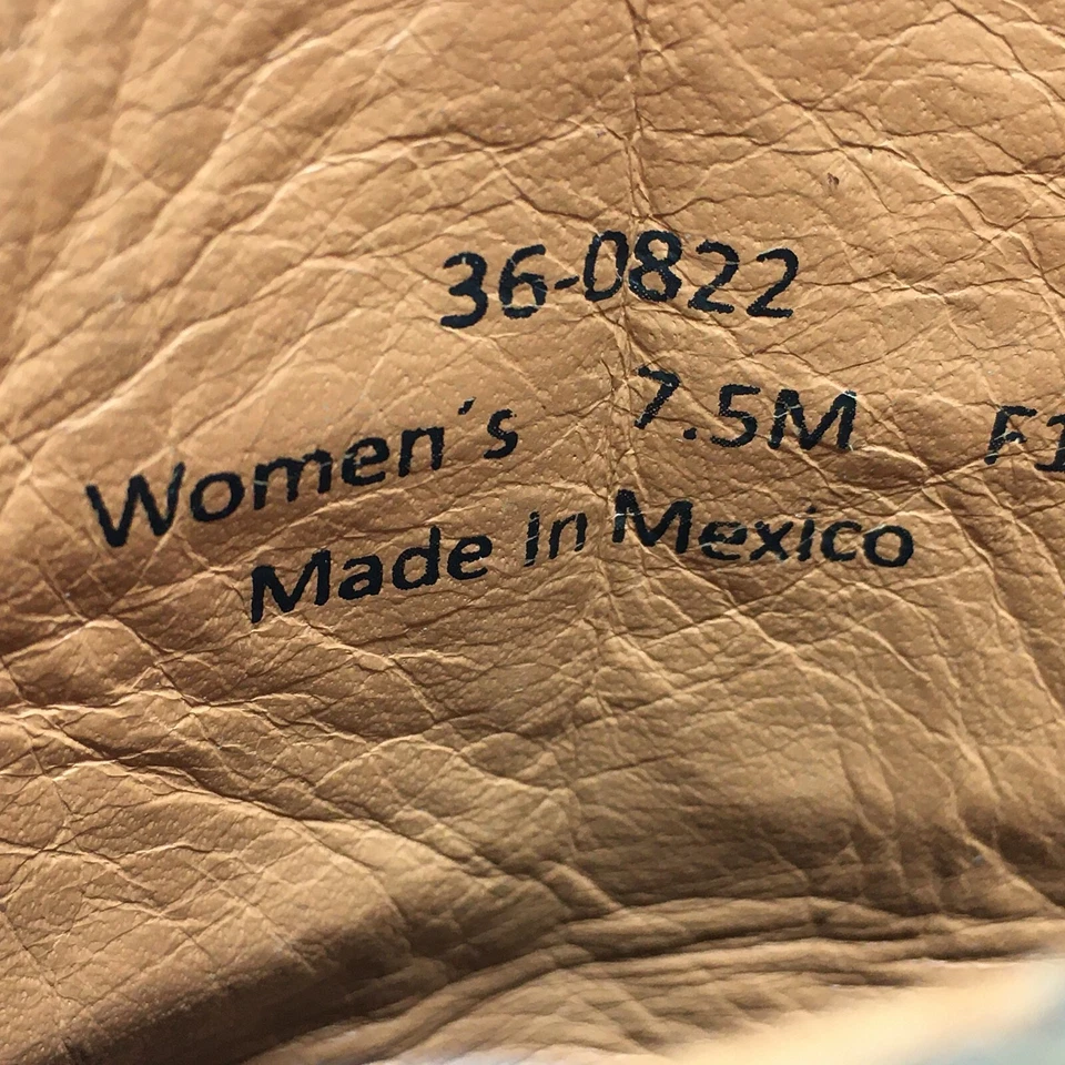 Trask Western Ankle Boots Booties Shoes Womens Size 7.5 Brown Leather Crocodile - Image 3 of 4