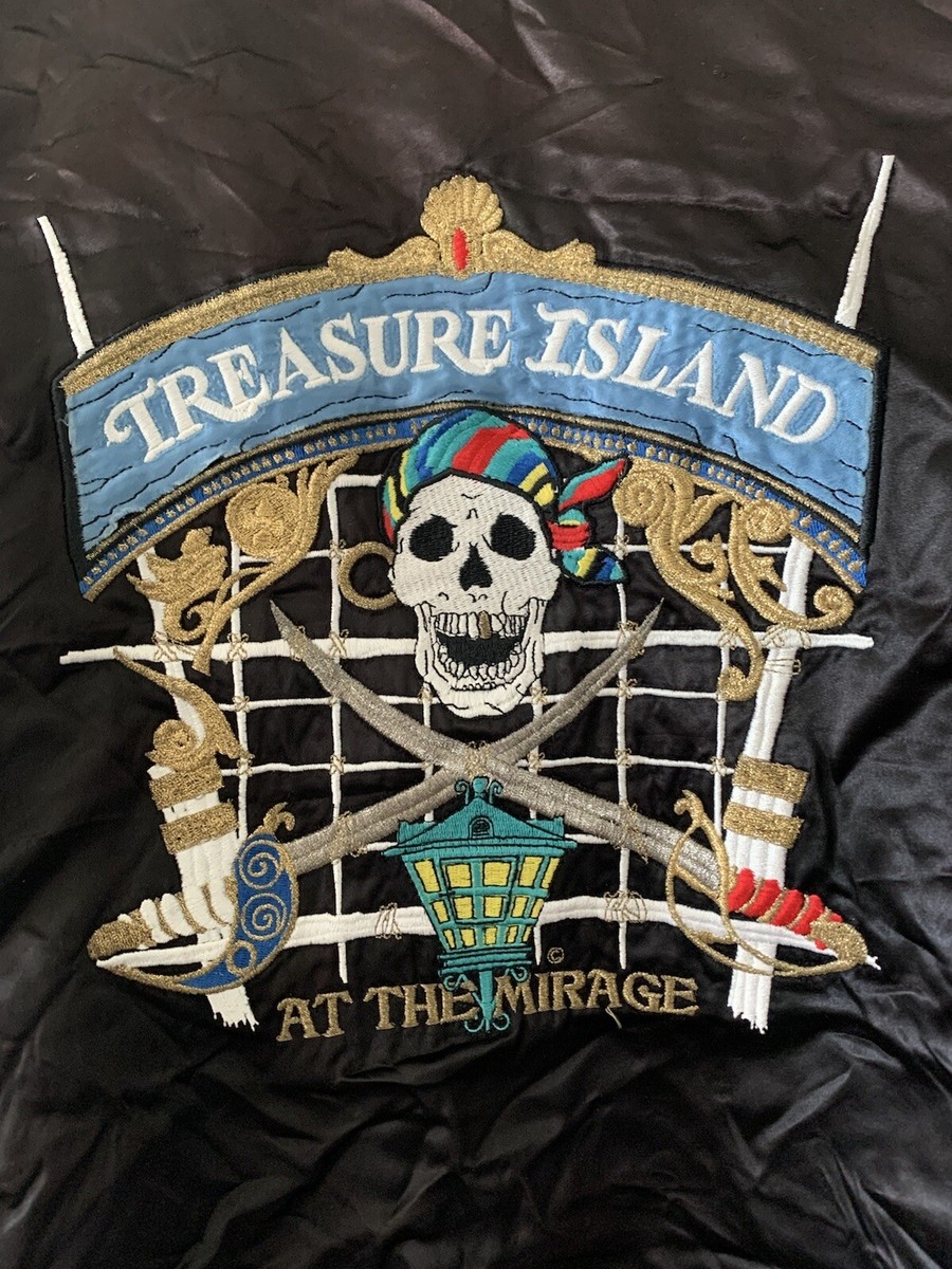 Vintage Treasure Island At The Mirage Casino Pirate Satin Jacket 